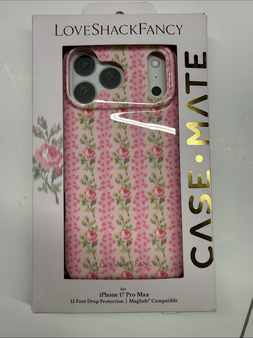 NEW LoveShackFancy Pink Floral iPhone 17 Pro Max Case